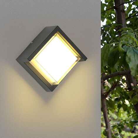 Applique da Parete LED 12W Lampada 220V Quadrata NERA LUCE Naturale 4000K IP65