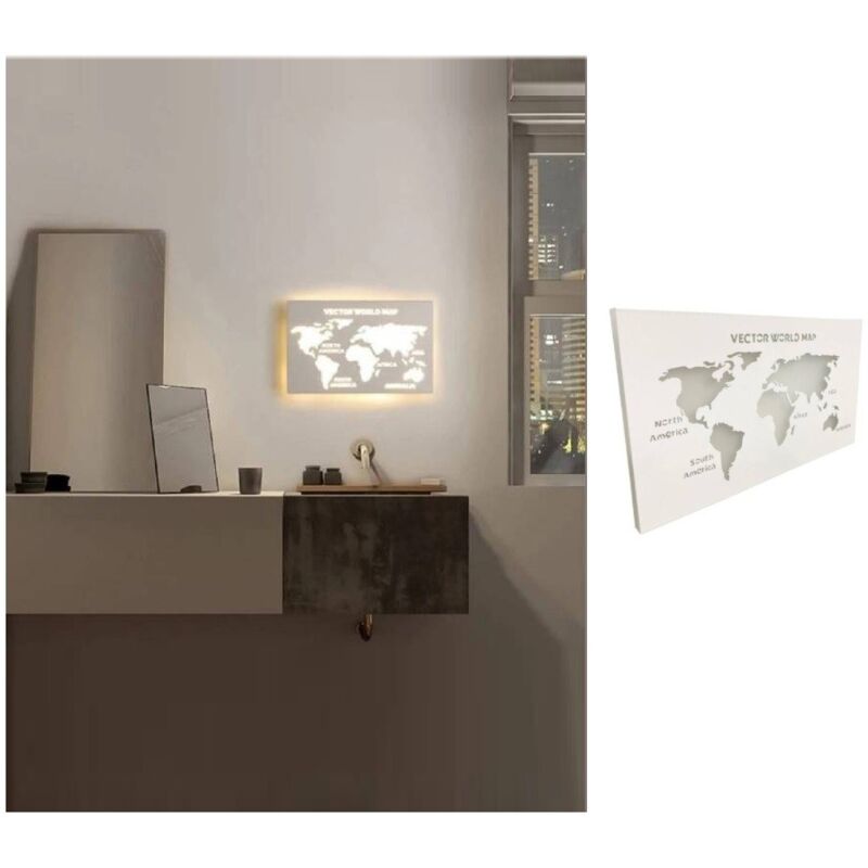 Applique da parete led 13W mappa mondo geografica