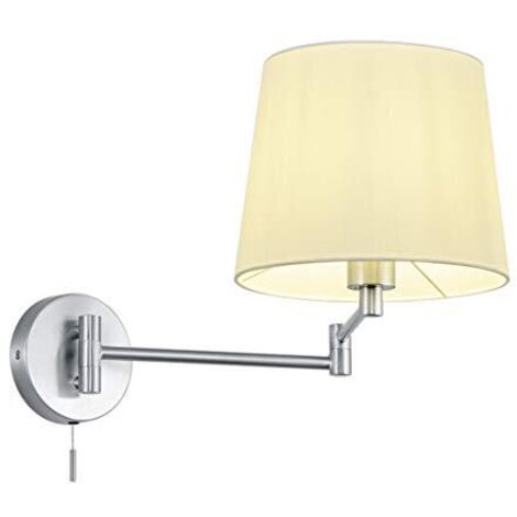 Applique da parete LYON argento/tessuto E27 Trio 209100107