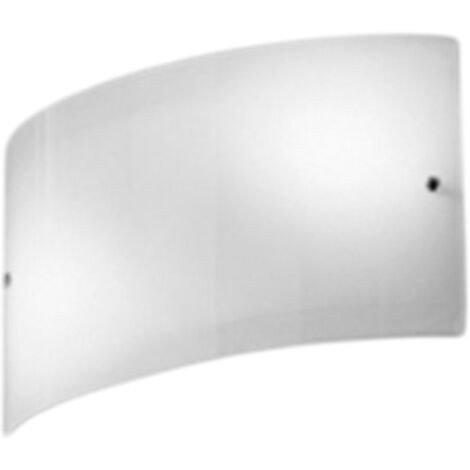 Applique da parete Michela grande 35x10cm bianca lucida 2XE14, vetro curvo e base cromata, IP20, max 2x28W, lampada da parete elegante