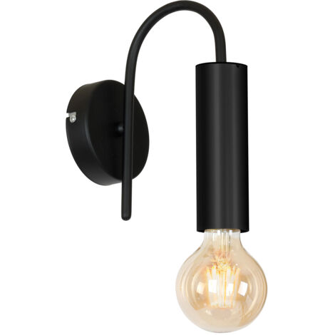 Applique da parete minimal nera opaca Loppe E27 15W Luminex