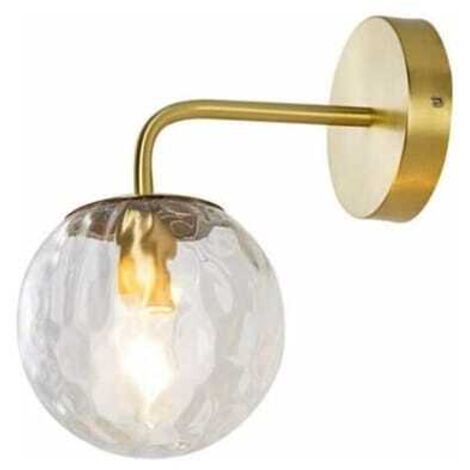 Applique da parete moderna nord con paralume a sfera in vetro, staffa in metallo e ottone, lampada da parete semplice per soggiorno, camera da letto, corridoio, corridoio, ristorante