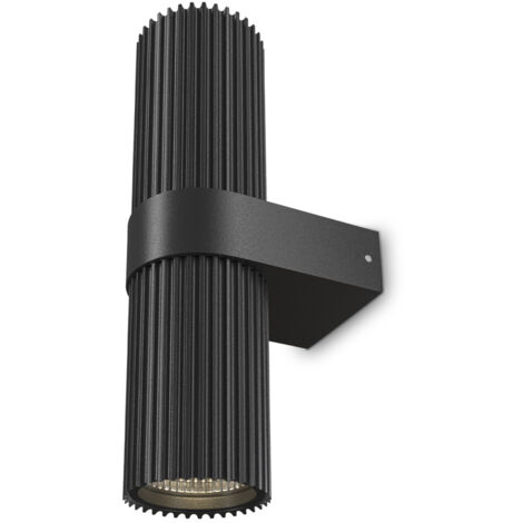 Applique Da Parete Moderno Dynamics Alluminio Nero 2 Luci Gu10 50W