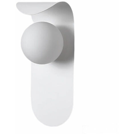 Applique da parete moderno lampada muro decorativa metallo bianco con sfera G9