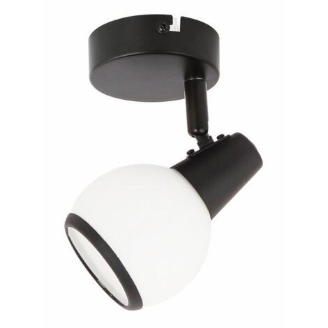 Applique da parete nera con vetro Loris 1xE14 40W Reality