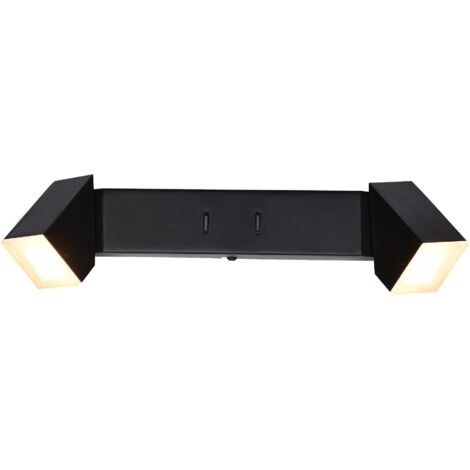 Applique da parete nera doppia con interruttore LED 8W Rabalux