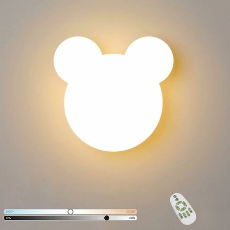 Applique da parete per camera dei bambini Dimmerabile 12W LED Applique da parete con telecomando Lampada da comodino per bambini Lampada da parete a LED per notte Lampada da notte per bambini Simpatic