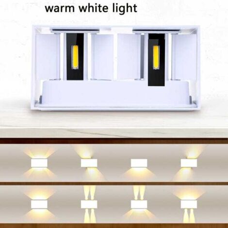 Applique da parete per esterni da 24 W, lampada da parete per interni/esterni, impermeabile IP65, luce bianca calda 3000 K, bianco