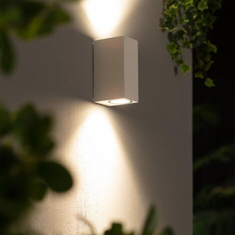 Applique da Parete per Esterni Illuminazione Doppia Luce Miseno Bianco Bianco
