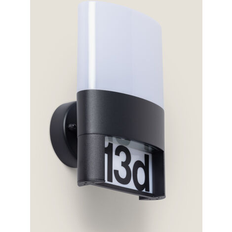 Applique da Parete per Esterni LED 10W Alluminio per la Numerazione della Casa Mulham Nero