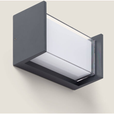 Applique da Parete per Esterni LED 12W Alluminio CCT Selezionabile Diffusore Doppio Isolde Antracite