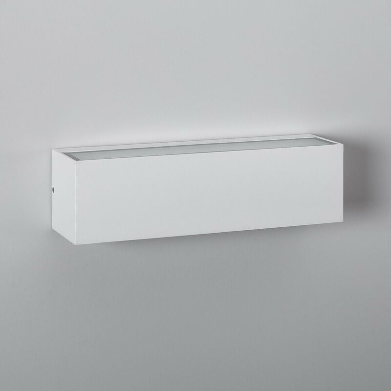 Image of Applique da Parete per Esterno LED 10W Doppia Luce Rettangolare Bianco Lena Bianco Naturale 4000K