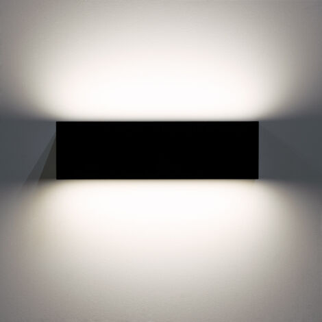 Applique da Parete per Esterno LED 10W Doppia Luce Rettangolare Nero Lena 4000K Bianco Naturale