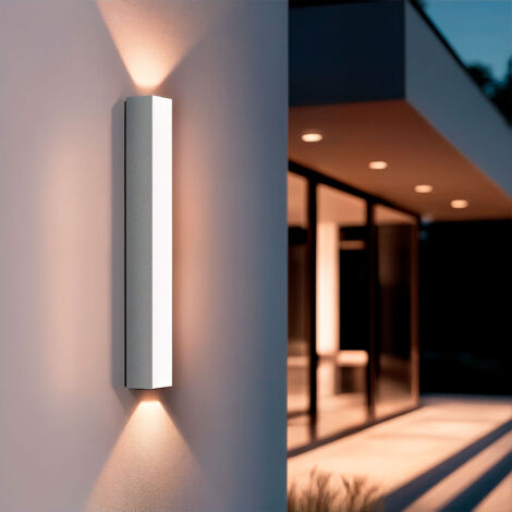 Applique da Parete per Esterno LED Alluminio Doppia Luce Hisar M Bianco