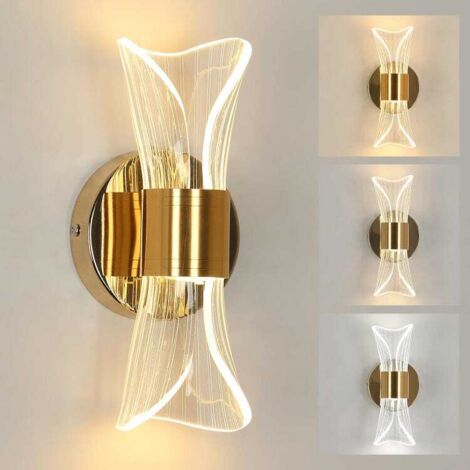 Applique da parete per interni a LED dimmerabile da 12 W, lampada da comodino dal design moderno, applique da parete in acrilico