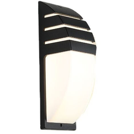 Applique da parete per interni/esterni, nera, 12 W, 6000 K, bianco freddo, LED, impermeabile IP65, per patio, giardino, terrazza, cortile [classe energetica E]