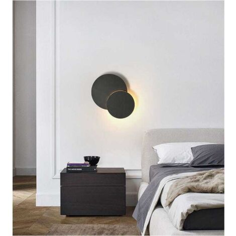 Applique da parete per interni nere da 8 W, orientabili a 360°, luce bianca calda da 3000 K, illuminazione per soggiorno, scale, camera da letto