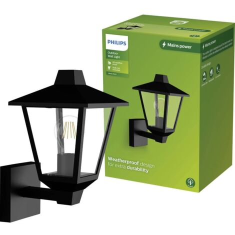 Applique da Parete Philips kinno Nero 25 W Alluminio E27