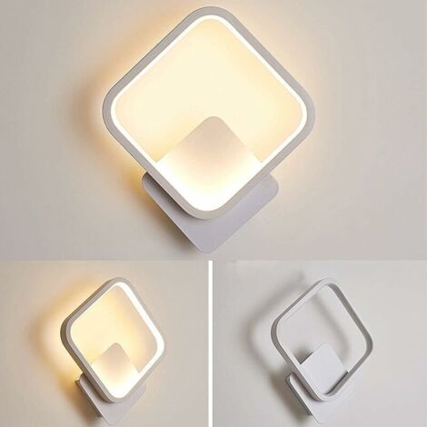 Applique da parete quadrata a LED per interni, 12W, luce bianca calda 3000K, moderna lampada da parete per corridoio, camera da letto, soggiorno, scale.