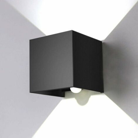Applique da parete quadrata con sensore radar quadrato da 12 W, guscio nero, luce bianca 6000 K, impermeabile, con sensore radar, per interni ed esterni