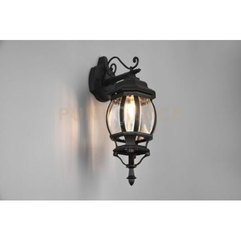 Applique da parete trio lighting elvo 1xe27 ip44 nero opaco- 206960132