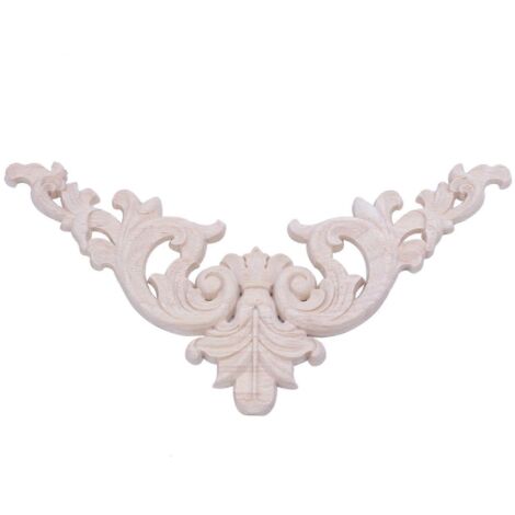 Applique d'angle sculptée en chêne et bois d'hévéa pour meuble, non peinte