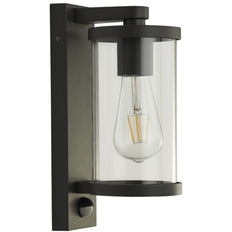 Applique de jardin détécteur Outdoor Light Verre d'Aluminium Gris foncé 1 ampoule 29cm