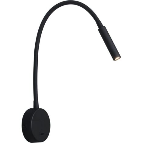 Applique de Lecture Noir, Lampe Col de Cygne Flexible LED 3W 3000K Fixation Liseuse Murale 240V avec interrupteur pour Chambres Salon Intérieur