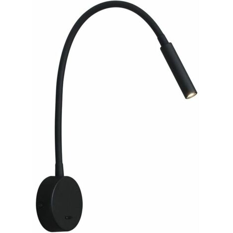 Applique de Lecture Noir, Lampe Col de Cygne Flexible LED 3W 3000K Fixation Liseuse Murale 240V avec interrupteur pour Chambres Salon Intérieur Salon