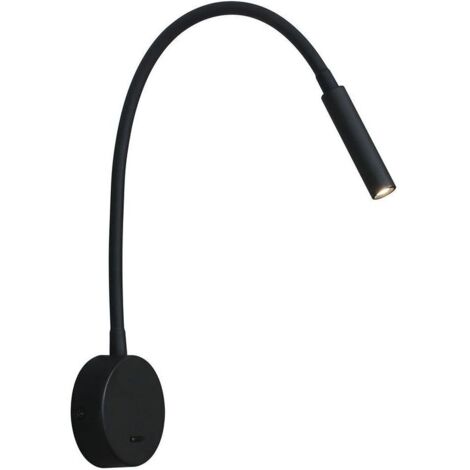 Applique de Lecture Noir, Lampe Col de Cygne Flexible LED 3W 3000K Fixation Liseuse Murale 240V avec interrupteur pour Chambres Salon Intérieur Salon