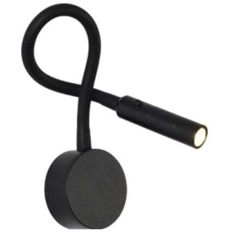Applique de Lecture Noir, Lampe Col de Cygne Flexible LED Fixation Liseuse Murale avec interrupteur pour Chambres