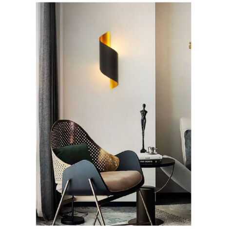 Applique De Parete Led Attacco G9 Doppia Luce Lampada Design Modern Spirale E53       Noir