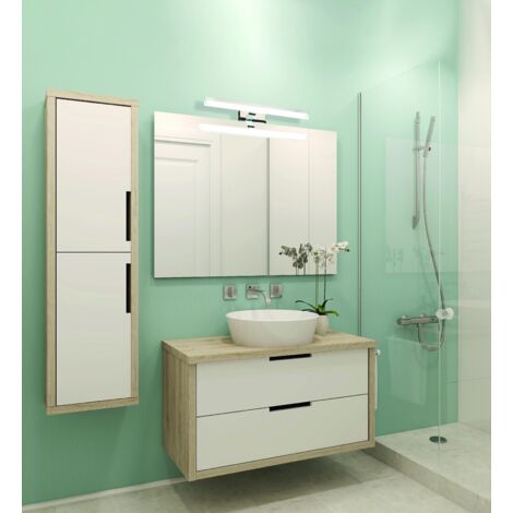 Applique de salle de bain 78cm chrome (16W 1280lm 4000K IP44) - Voltman
