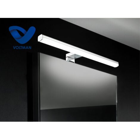 Applique de salle de bain avec télécommande 50cm chrome (10W 600lm 4000K IP44) - Voltman