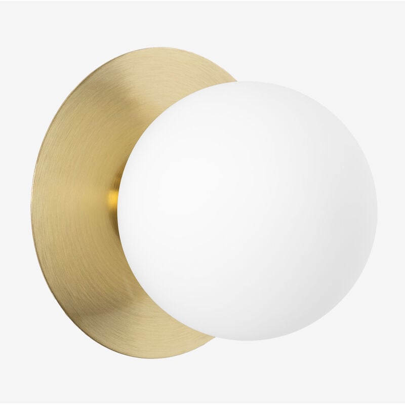 Sklum - Applique de salle de bain en métal et verre Anine Doré Ø15 cm