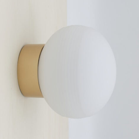Applique de salle de bain IP44 en laiton mat – Abat-jour en verre translucide – Hauteur 11 cm – Diamètre 12 cm – Culot G9 jusqu'à 8W – Millumine