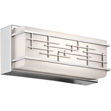 Applique de salle de bain lampe de couloir Applique LED chrome verre opale L 30,9 cm
