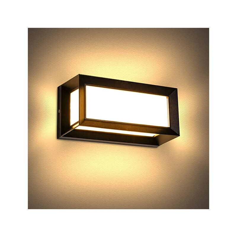 Applique de terrasse étanche à l'eau et à l'humidité 3000K 12W Applique moderne en aluminium blanc chaud