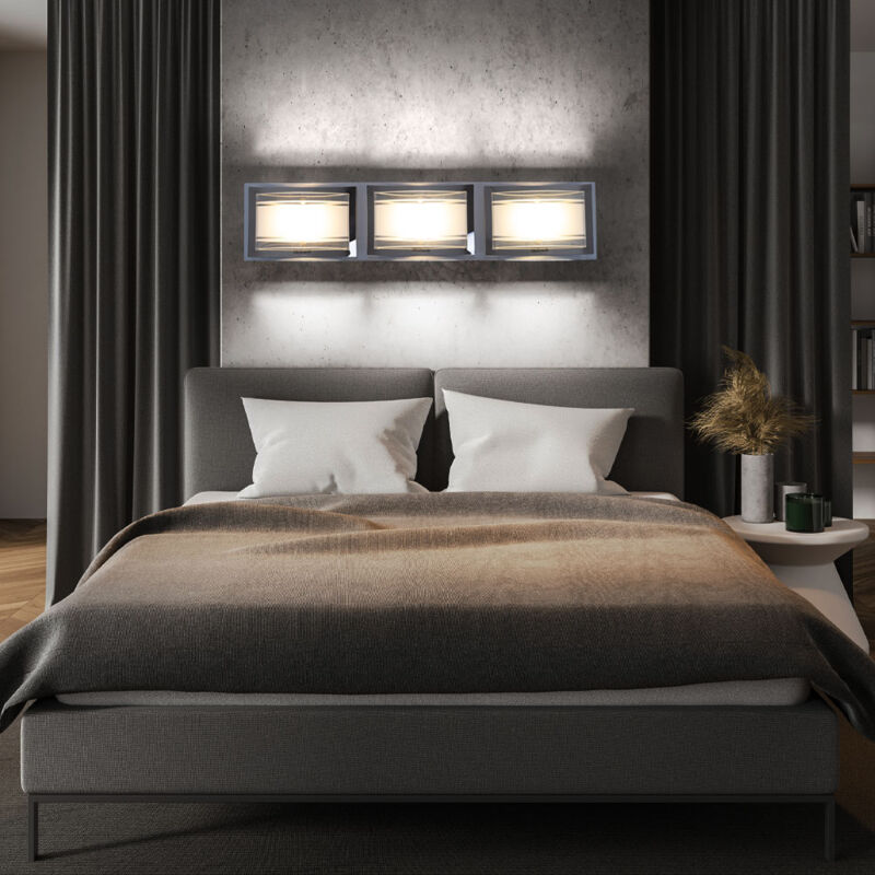 Applique murale led sport chrome aluminium verre couloir lumière salon lampe 3x 5W