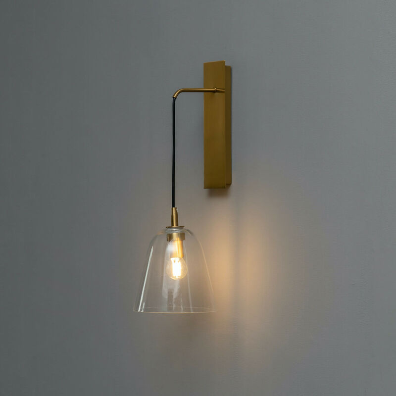 Applique design cône en verre et métal doré - Cindy