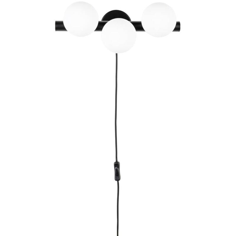 Boite A Design - Applique design noir mat 3 boules de verre - Boite à design