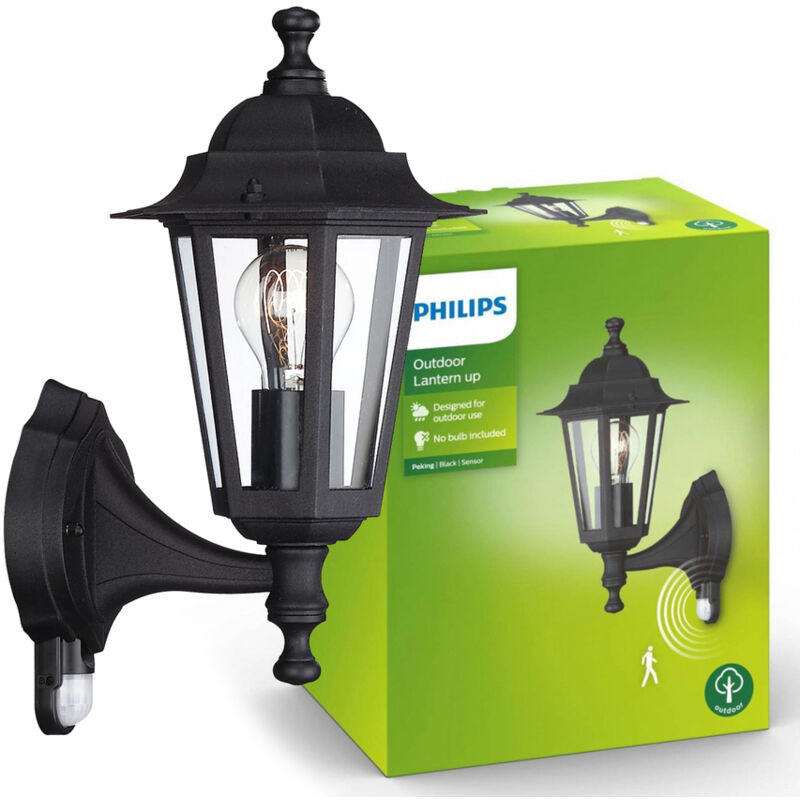 Philips - Applique d'extérieur avec détecteur de mouvement peking E27 noir IP44