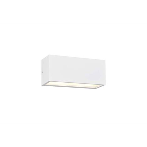 Applique d'extérieur éclairage de façade lampe de terrasse Up Down 2 flammes aluminium blanc L 25 cm