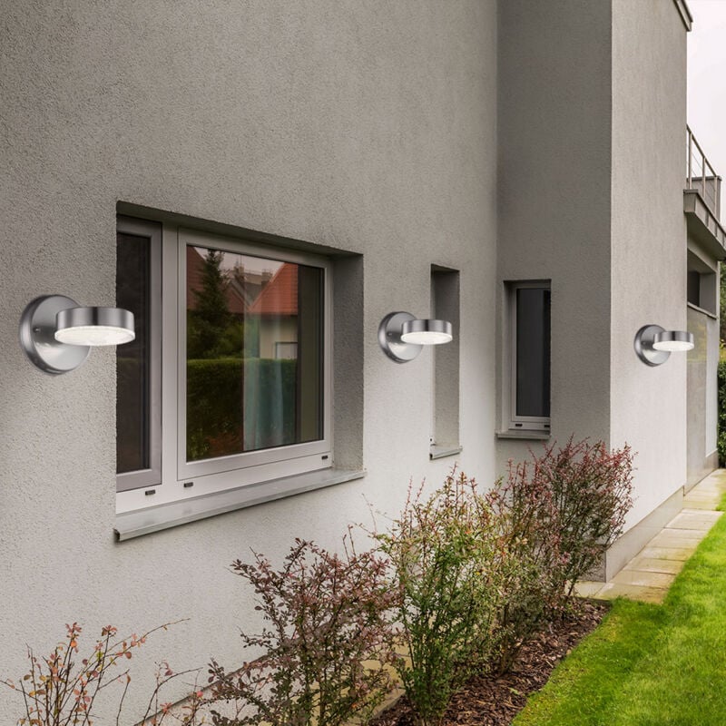 Applique d'extérieur en acier inoxydable, lampe de façade à led, lampe de porte d'entrée argentée, lampe de jardin, 7W 450lm blanc chaud, l x h 11,5