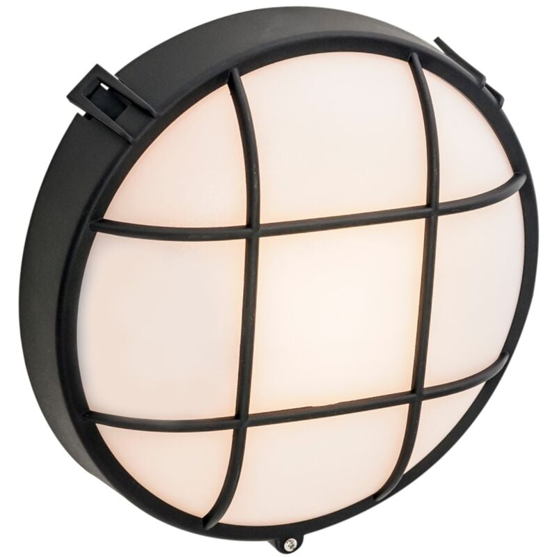 Fond plafón de pared exterior para bombilla E27 en color negro