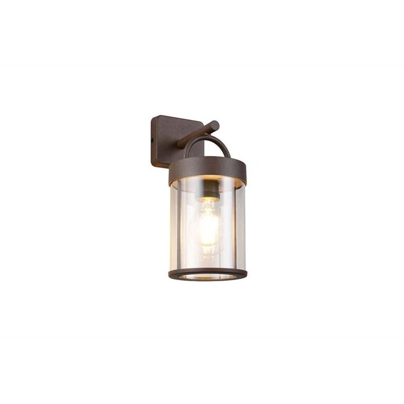 Applique d'extérieur, lampe murale d'extérieur, lanterne, aluminium, couleur rouille, E27, H 29 cm Applique d'extérieur, lampe murale d'extérieur, lanterne, aluminium, couleur rouille, E27, H 29 cm