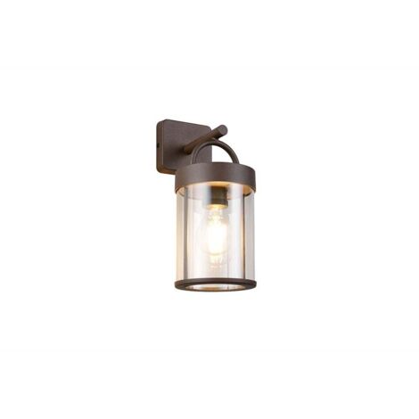 Applique d'extérieur, lampe murale d'extérieur, lanterne, aluminium, couleur rouille, E27, H 29 cm
