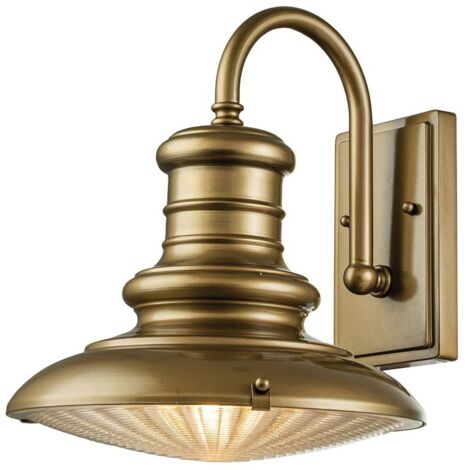 Applique d'extérieur lanterne applique en aluminium lampe de jardin verre laiton H 31,8 cm