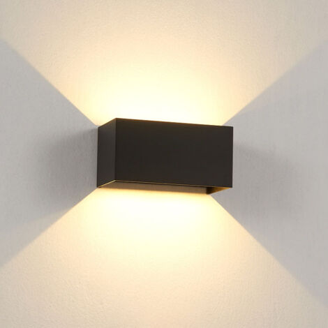 Applique d'extérieur LED 24W, angle de faisceau réglable vers le haut et vers le bas, aluminium noir