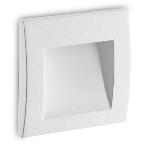 Applique d'extérieur LED carrée encastrable blanche IP65, 3000K